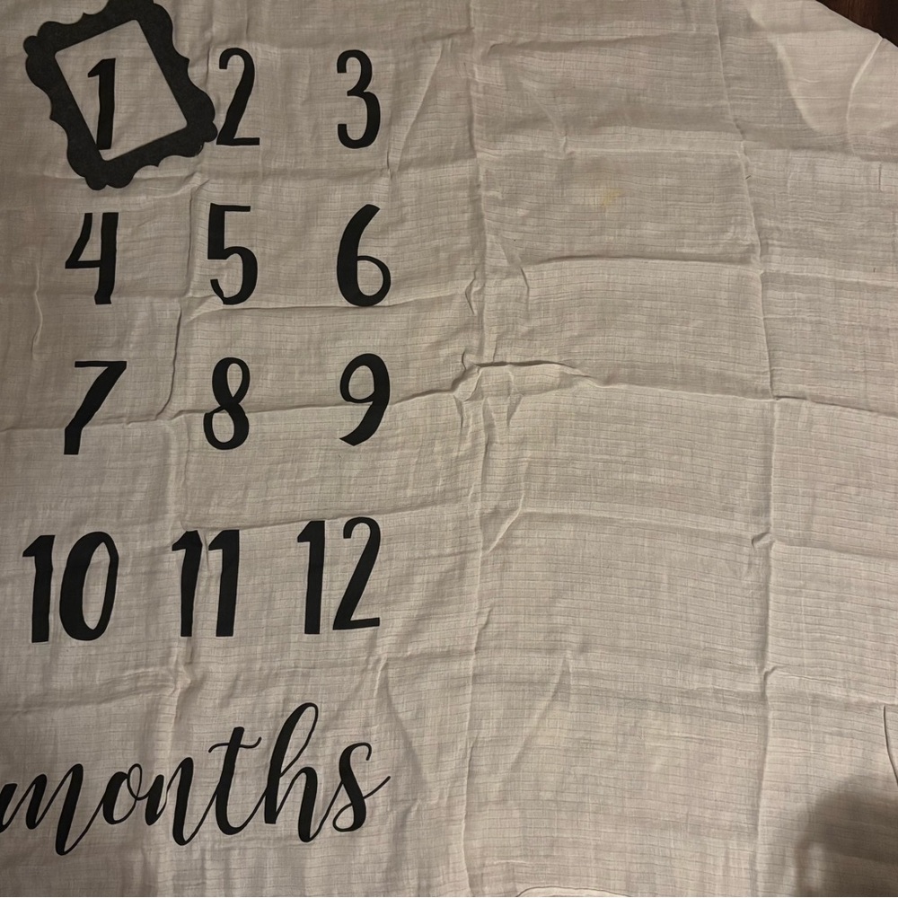 Amazon Essentials Baby Milestone Blanket with Black Numbers